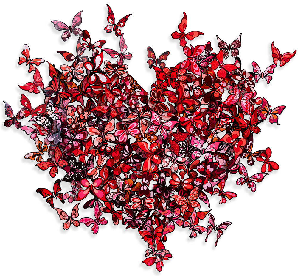 HC-1 Heartfelt Butterfly Medley コレクション My Heart Is All a Flutter - Red - David Kracov - Eden House of Art